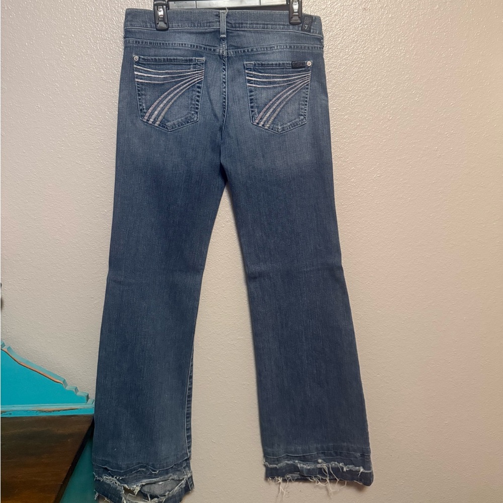 7 For All Mankind Dark Blue Boot Cut Jeans